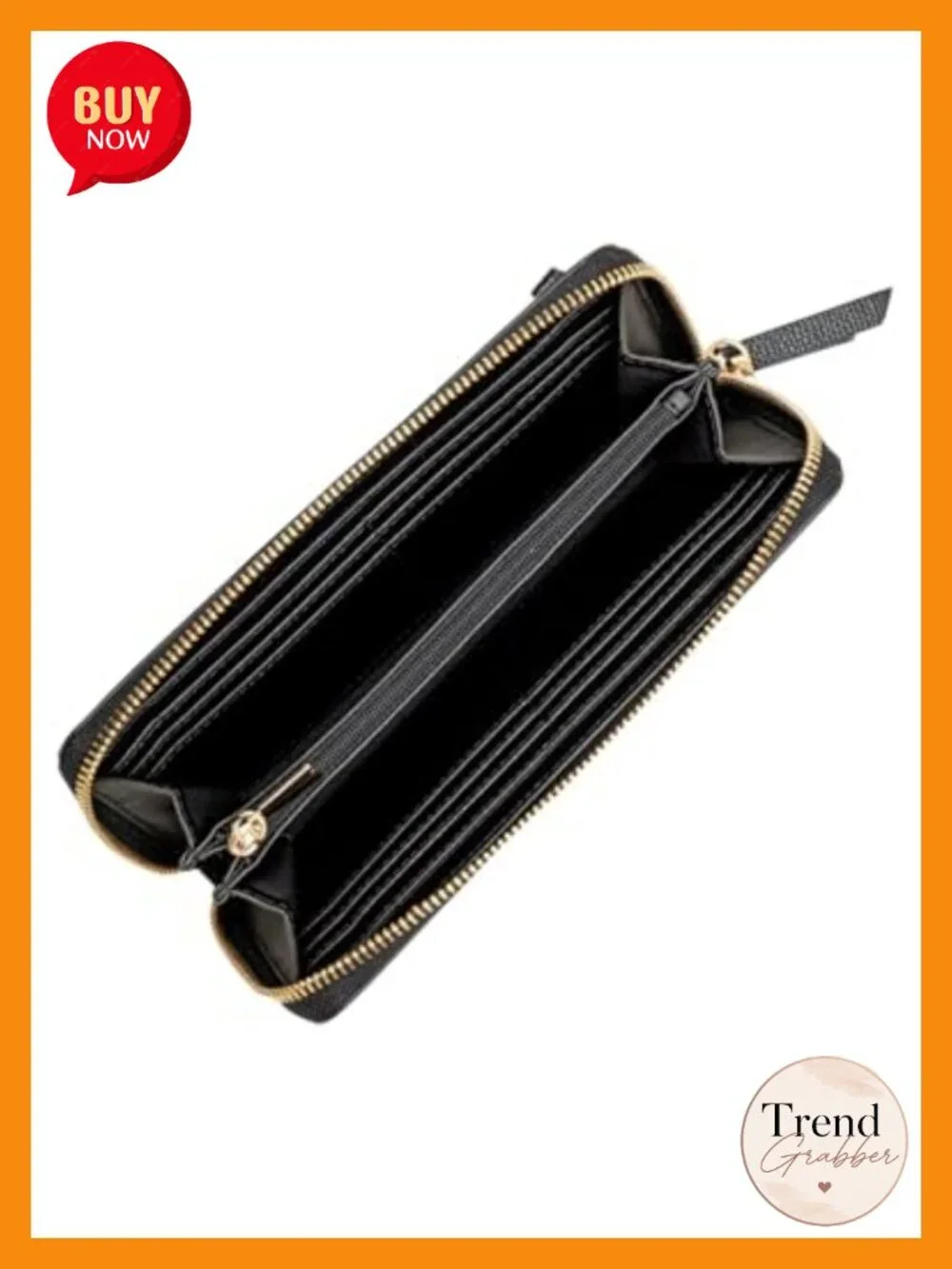 Zip Around Wristlet with Waist Strap - Polyurethane - 3 Compartments